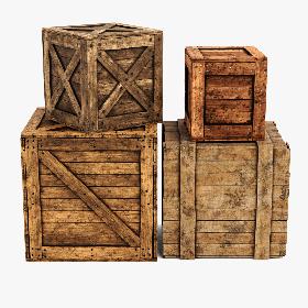 3D model Wooden Crates 3